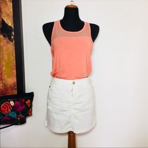 Ann Taylor Loft White Denim Jean skirt.